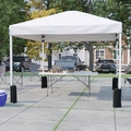 Flash Furniture White Pop Up Canopy Tent and Bi-Fold Table Set JJ-GZ10PKG183Z-WH-GG